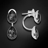 Diamond Sky Jewelry Sidabriniai auskarai „Dew Drop (Sidabrinis Night)“ su Swarovski® kristalais