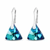 Diamond Sky Jewelry Sidabriniai auskarai moterims DiamondSky „Osiris (Bermuda Mėlyna)“ su Swarovski kristalais