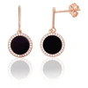 Diamond Sky Jewelry Sidabriniai auskarai su cirkoniais ir oniksu „Midnight Medallion“