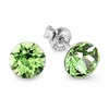 Diamond Sky Jewelry Sidabriniai auskarai moterims DiamondSky „Classic (Peridot)“ su Swarovski kristalais