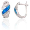Diamond Sky Jewelry Sidabriniai auskarai-vinukai su cirkoniais ir opalitu „Mėnulio Žavesys“