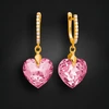 Diamond Sky Jewelry Sidabriniai auskarai „Romantic Heart III (Rose)“ su Swarovski® kristalais