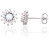 Diamond Sky Jewelry Sidabriniai auskarai su cirkoniais ir opalitu „Mėnulio Žavesys XIII“