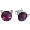 Diamond Sky Jewelry Sidabriniai auskarai „Cat (Amethyst)“ su Swarovski® kristalais