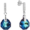 Diamond Sky Jewelry Sidabriniai auskarai „Calathea (Bermuda Mėlyna)“ su Swarovski® kristalais
