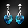 Diamond Sky Jewelry Sidabriniai auskarai „Romantic Heart II (Bermuda Mėlyna)“ su Swarovski® kristalais