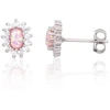 Diamond Sky Jewelry Sidabriniai auskarai su cirkoniais ir opalitu „Mėnulio Žavesys VIII“