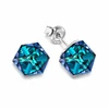 Diamond Sky Jewelry Sidabriniai auskarai „Rubicon II (Bermuda Mėlyna)“ su Swarovski® kristalais