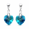 Diamond Sky Jewelry Sidabriniai auskarai „Romantic Heart II (Bermuda Mėlyna)“ su Swarovski® kristalais
