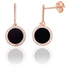 Diamond Sky Jewelry Sidabriniai auskarai-vinukai su cirkoniais ir oniksu „Midnight Medallion“