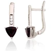 Diamond Sky Jewelry Sidabriniai auskarai su cirkoniais ir granatais „Temptation II“