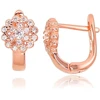 Diamond Sky Jewelry Sidabriniai auskarai su cirkoniais „Auksinė Gėlė XI“