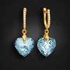 Diamond Sky Jewelry Sidabriniai auskarai „Romantic Heart III (Aquamarine Mėlyna)“ su Swarovski® kristalais