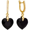 Diamond Sky Jewelry Sidabriniai auskarai „Romantic Heart III (Jet)“ su Swarovski® kristalais