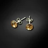 Diamond Sky Jewelry Sidabriniai auskarai „Classic II (Golden Shadow)“ su Swarovski® kristalais