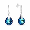 Diamond Sky Jewelry Sidabriniai auskarai „Calathea (Bermuda Mėlyna)“ su Swarovski® kristalais