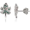 Diamond Sky Jewelry Sidabriniai auskarai-vinukai su cirkoniais „Maple Leaf II“