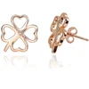 Diamond Sky Jewelry Sidabriniai auskarai-vinukai „Clover IV“