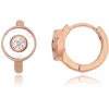 Diamond Sky Jewelry Sidabriniai auskarai-žiedai su cirkoniais ir perlamutru „Moonrise II“