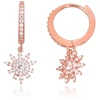 Diamond Sky Jewelry Sidabriniai auskarai-žiedai su cirkoniais „Snowflakes“