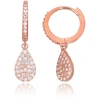 Diamond Sky Jewelry Sidabriniai auskarai-žiedai su cirkoniais „Midnight Dew III“
