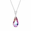 Diamond Sky Jewelry Sidabrinis kaklo papuošalas moterims DiamondSky „Rainbow Waterfall (Vitrail Light)“ su Swarovski kristalais