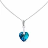 Diamond Sky Jewelry Sidabrinis kaklo papuošalas moterims DiamondSky „Romantic Heart II (Bermuda Mėlyna)“ su Swarovski kristalais