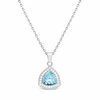 Diamond Sky Jewelry Sidabrinis kaklo papuošalas moterims DiamondSky „Elemental Magic (Aquamarine Diamond Touch Light)“ su Swarovski kristalais