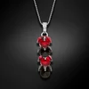 Diamond Sky Jewelry Sidabrinis pakabukas „Flamenco (Scarlet / Jet)“ su Swarovski® kristalais