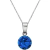 Diamond Sky Jewelry Sidabrinis pakabukas „Classic (Capri Mėlyna)“ su Swarovski® kristalais