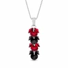 Diamond Sky Jewelry Sidabrinis pakabukas „Flamenco (Scarlet / Jet)“ su Swarovski® kristalais