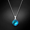 Diamond Sky Jewelry Sidabrinis pakabukas „Glare II (Bermuda Mėlyna)“ su Swarovski® kristalais
