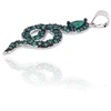 Diamond Sky Jewelry Sidabrinis pakabukas su cirkoniais „Smaragdinė Gyvatė“
