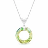 Diamond Sky Jewelry Sidabrinis pakabukas „Cosmic Ring (Luminous Žalias)“ su Swarovski® kristalais