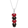 Diamond Sky Jewelry Sidabrinis pakabukas „Flamenco (Scarlet / Jet)“ su Swarovski® kristalais