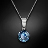 Diamond Sky Jewelry Sidabrinis pakabukas „Classic (Bermuda Mėlyna)“ su Swarovski® kristalais