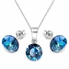 Diamond Sky Jewelry Sidabrinis papuošalų rinkinys moterims „Classic (Bermuda Mėlyna)“ su Swarovski® kristalais