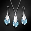 Diamond Sky Jewelry Sidabrinis papuošalų rinkinys moterims „Baroque II (Aquamarine Light Chrome)“ su Swarovski® kristalais