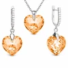 Diamond Sky Jewelry Sidabrinis papuošalų rinkinys moterims „Romantic Heart III R (Light Colorado Topaz)“ su Swarovski® kristalais