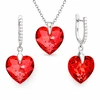 Diamond Sky Jewelry Sidabrinis papuošalų rinkinys moterims DiamondSky „Romantic Heart III R (Light Siam)“ su Swarovski kristalais