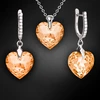 Diamond Sky Jewelry Sidabrinis papuošalų rinkinys moterims „Romantic Heart III R (Light Colorado Topaz)“ su Swarovski® kristalais