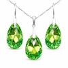 Diamond Sky Jewelry Sidabrinis papuošalų rinkinys moterims „Baroque (Peridot AB)“ su Swarovski® kristalais
