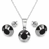 Diamond Sky Jewelry Sidabrinis papuošalų rinkinys moterims DiamondSky „Classic (Jet Hematite)“ su Swarovski kristalais
