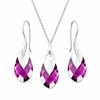 Diamond Sky Jewelry Sidabrinis papuošalų rinkinys moterims DiamondSky „Baroque II (Amethyst Light Chrome)“ su Swarovski kristalais