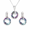 Diamond Sky Jewelry Sidabrinis papuošalų rinkinys moterims DiamondSky „Cosmic Ring (Vitrail Light)“ su Swarovski kristalais