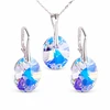 Diamond Sky Jewelry Sidabrinis papuošalų rinkinys moterims „Reflection (Aurora Borealis)“ su Swarovski® kristalais