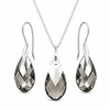 Diamond Sky Jewelry Sidabrinis papuošalų rinkinys moterims „Baroque II (Juodas Diamond Light Chrome)“ su Swarovski® kristalais