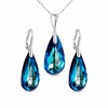Diamond Sky Jewelry Sidabrinis papuošalų rinkinys moterims DiamondSky „Rainbow Waterfall (Bermuda Mėlyna)“ su Swarovski kristalais