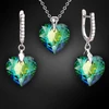 Diamond Sky Jewelry Sidabrinis papuošalų rinkinys moterims „Romantic Heart III R (Vitrail Medium)“ su Swarovski® kristalais