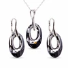 Diamond Sky Jewelry Sidabrinis papuošalų rinkinys moterims DiamondSky „Helios (Sidabrinis Night)“ su Swarovski kristalais